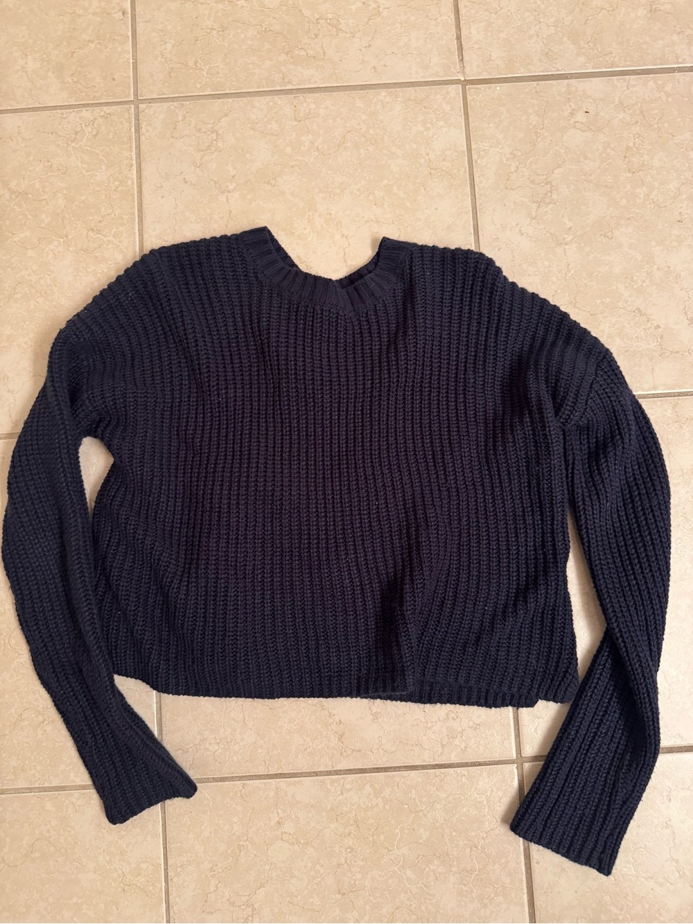 Forever 21 Deep Navy Ribbed Knit Sweater